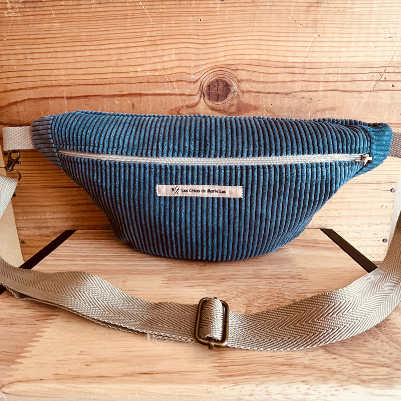 sac banane bleu gris