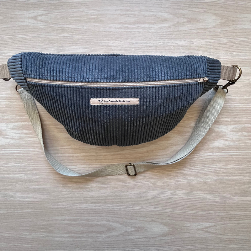 sac banane bleu gris