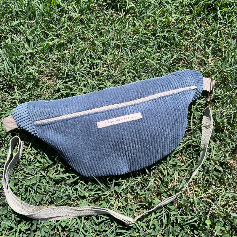 sac banane bleu gris