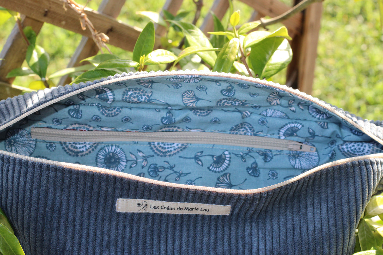 sac banane bleu gris